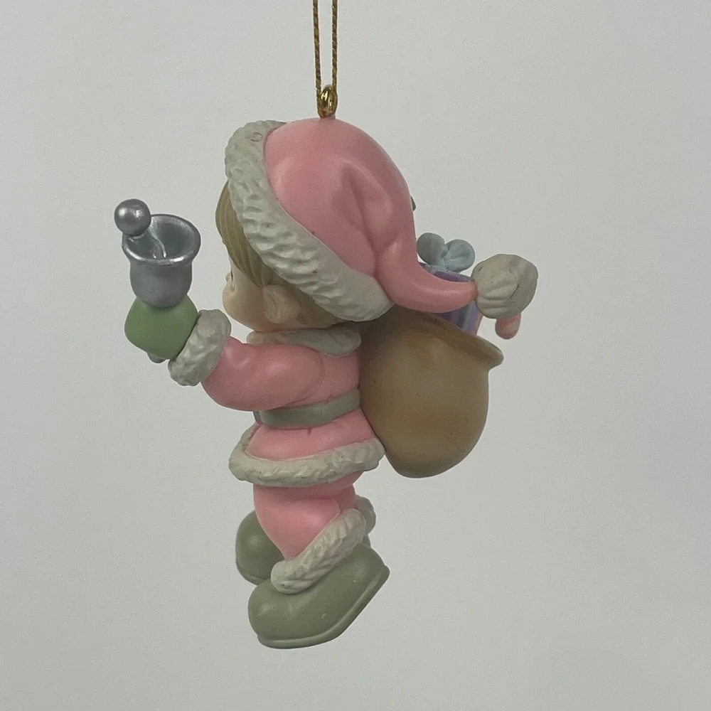Precious Moment 1995 Home For The Holidays Boy with Bell and Sack of Toys Santa